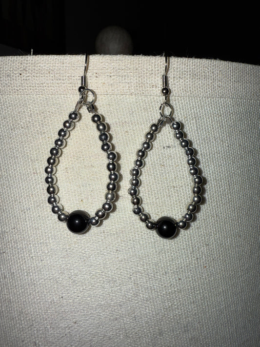 The Black Jasper Drop Earrings